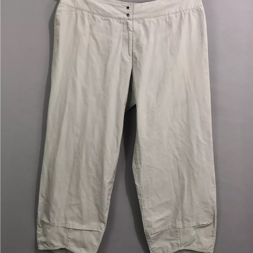 Babette SF Cream Beige Curved Hem Wide Leg Pant XL